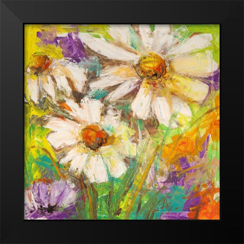 Margherite in fiore Black Modern Wood Framed Art Print by Luigi, Florio