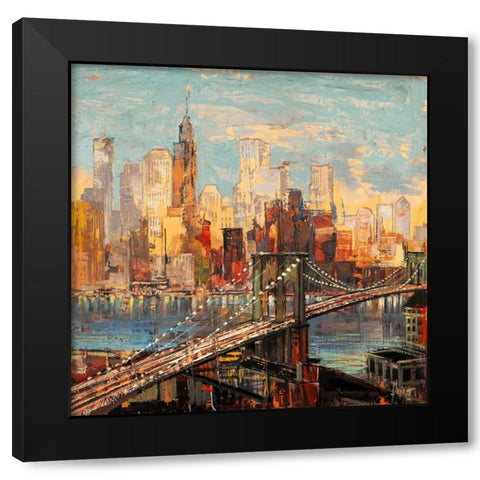 Sera su Manhattan Black Modern Wood Framed Art Print with Double Matting by Florio, Luigi