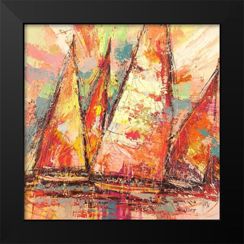 Vele nelloceano Black Modern Wood Framed Art Print by Florio, Luigi
