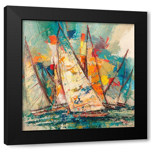Regata sulloceano Black Modern Wood Framed Art Print by Florio, Luigi