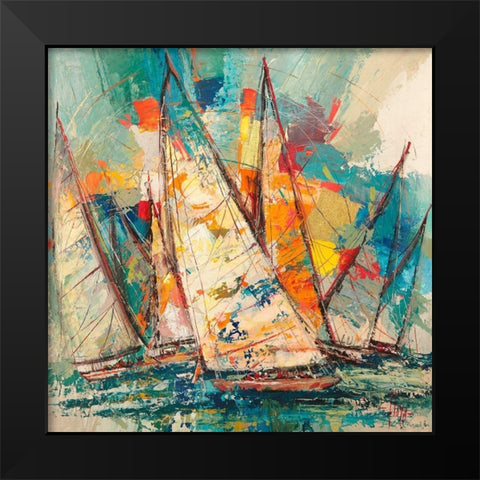 Regata sulloceano Black Modern Wood Framed Art Print by Florio, Luigi