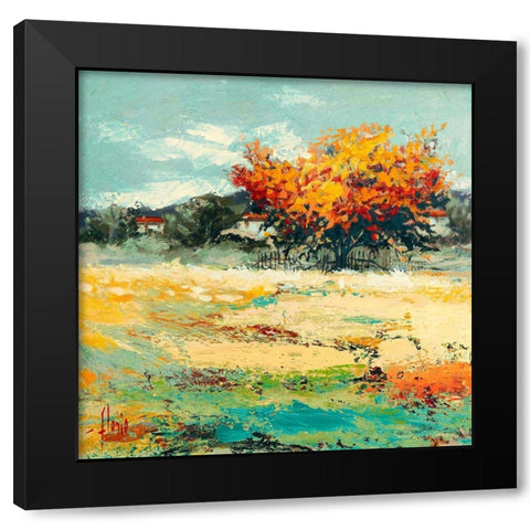 Campagna in estate I Black Modern Wood Framed Art Print with Double Matting by Florio, Luigi