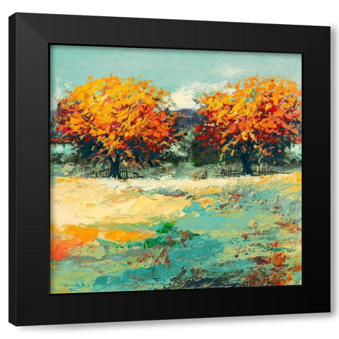 Campagna in estate II Black Modern Wood Framed Art Print with Double Matting by Florio, Luigi