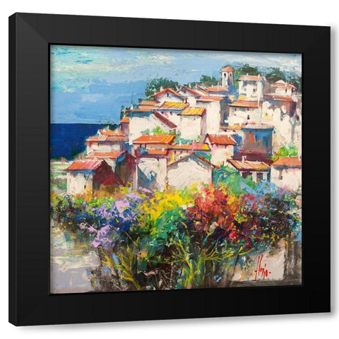 Borgo sul mare II Black Modern Wood Framed Art Print with Double Matting by Florio, Luigi