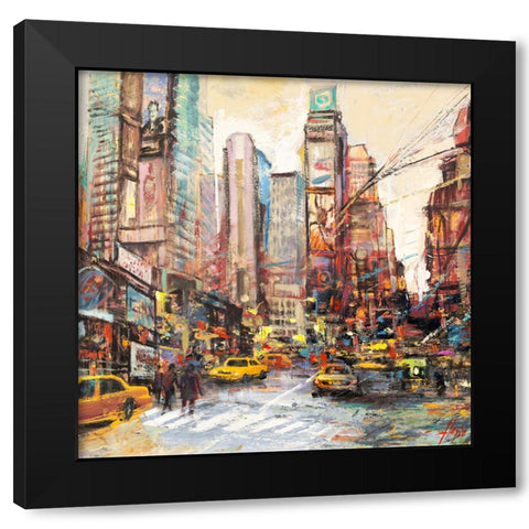 Mattino su Manhattan (detail) Black Modern Wood Framed Art Print with Double Matting by Florio, Luigi