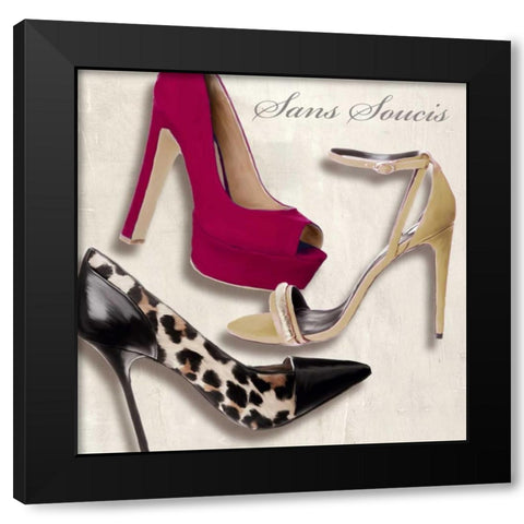 Sans Soucis Black Modern Wood Framed Art Print by Clair, Michelle