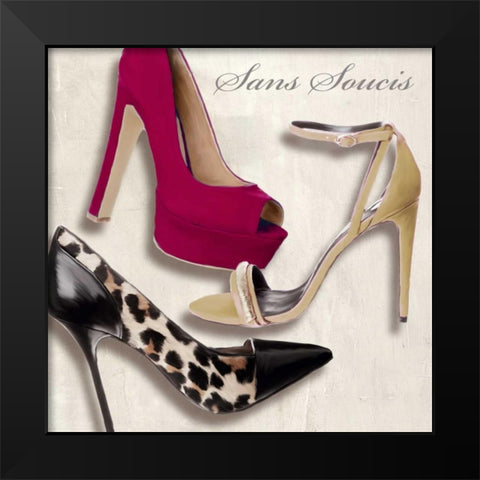 Sans Soucis Black Modern Wood Framed Art Print by Clair, Michelle