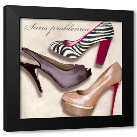 Sans problemes Black Modern Wood Framed Art Print by Clair, Michelle