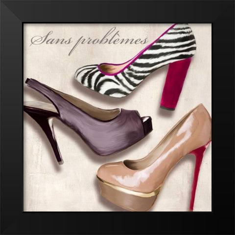 Sans problemes Black Modern Wood Framed Art Print by Clair, Michelle