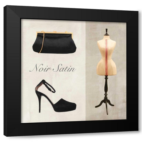 Noir Satin Black Modern Wood Framed Art Print by Clair, Michelle