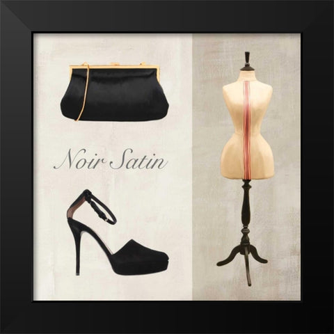 Noir Satin Black Modern Wood Framed Art Print by Clair, Michelle