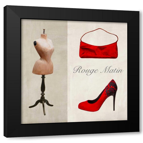 Rouge Matin Black Modern Wood Framed Art Print by Clair, Michelle