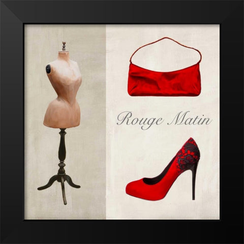 Rouge Matin Black Modern Wood Framed Art Print by Clair, Michelle