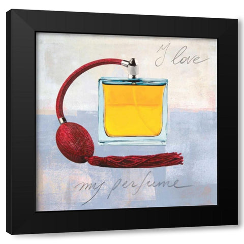 I Love my Parfume Black Modern Wood Framed Art Print by Clair, Michelle