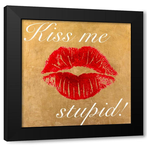 Kiss Me Stupid! #3 Black Modern Wood Framed Art Print by Clair, Michelle