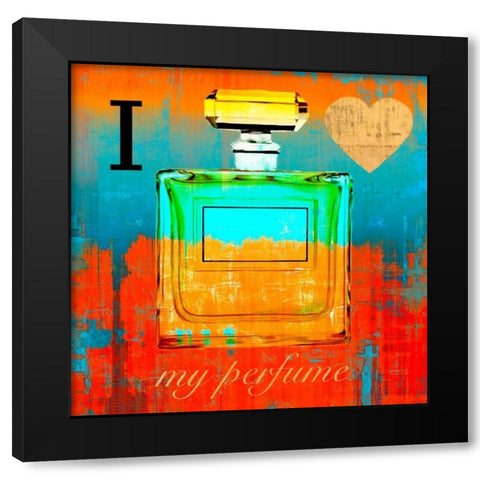 I Love my Perfume Black Modern Wood Framed Art Print with Double Matting by Clair, Michelle