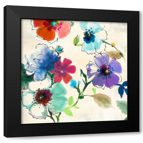 Flora I Black Modern Wood Framed Art Print by Michelle, Clair