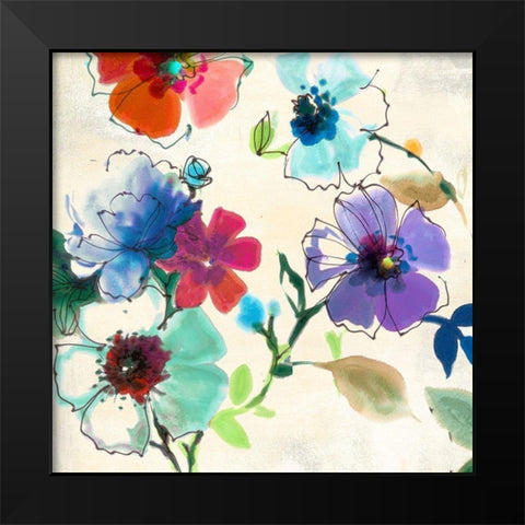 Flora I Black Modern Wood Framed Art Print by Michelle, Clair