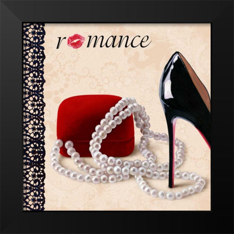 Romance Black Modern Wood Framed Art Print by Clair, Michelle
