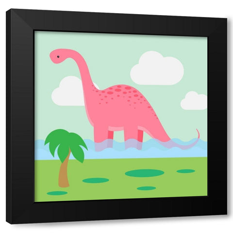 Lil Bronto Black Modern Wood Framed Art Print by Malia, Rodrigues