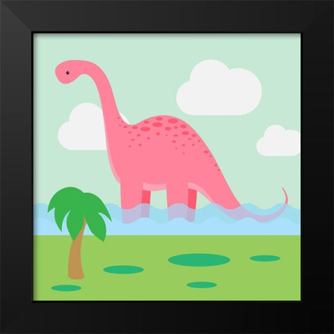 Lil Bronto Black Modern Wood Framed Art Print by Malia, Rodrigues