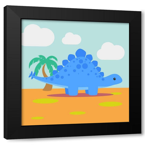 Lil Stego Black Modern Wood Framed Art Print by Malia, Rodrigues