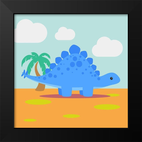 Lil Stego Black Modern Wood Framed Art Print by Malia, Rodrigues