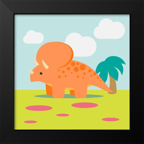 Lil Trixie Black Modern Wood Framed Art Print by Malia, Rodrigues