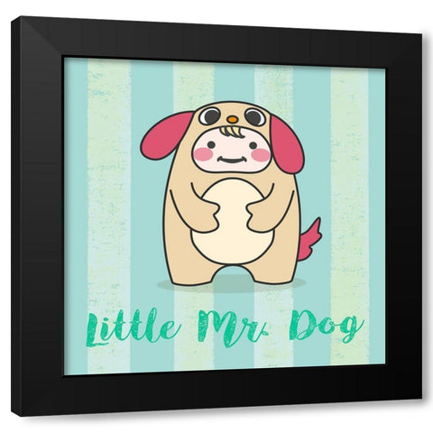 Lil Dog Black Modern Wood Framed Art Print with Double Matting by Malia, Rodrigues