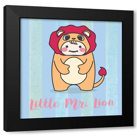 Lill Lion Black Modern Wood Framed Art Print by Malia, Rodrigues