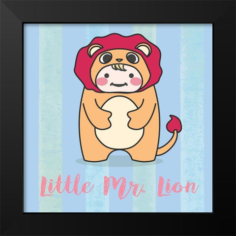Lill Lion Black Modern Wood Framed Art Print by Malia, Rodrigues