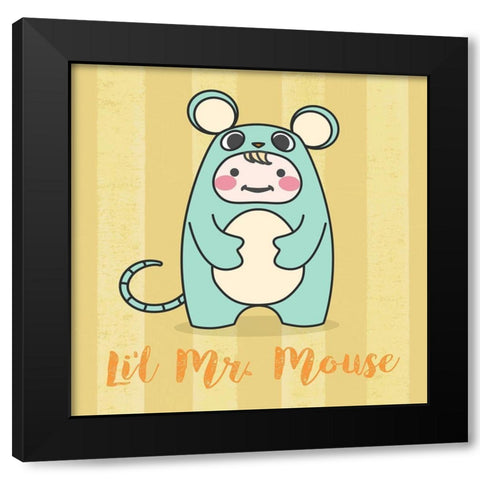 Lil Mouse Black Modern Wood Framed Art Print with Double Matting by Malia, Rodrigues