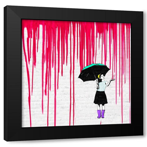 Expecting Red Black Modern Wood Framed Art Print with Double Matting by Masterfunk Collective