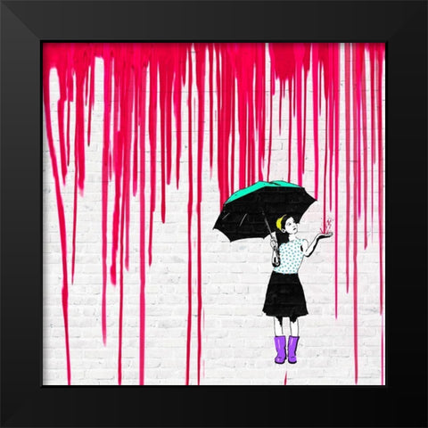 Expecting Red Black Modern Wood Framed Art Print by Masterfunk Collective