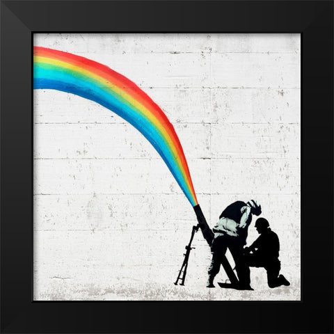 Color Soldiers Black Modern Wood Framed Art Print by Masterfunk Collective