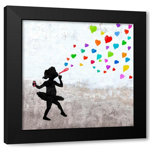 Love Bubbles (detail) Black Modern Wood Framed Art Print with Double Matting by Masterfunk Collective