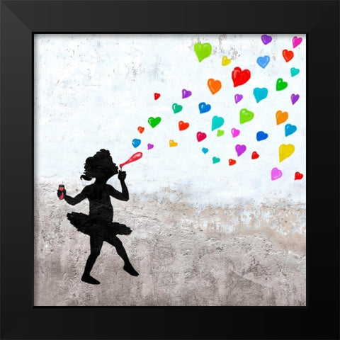 Love Bubbles (detail) Black Modern Wood Framed Art Print by Masterfunk Collective