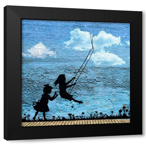 Play Free (detail) Black Modern Wood Framed Art Print with Double Matting by Masterfunk Collective