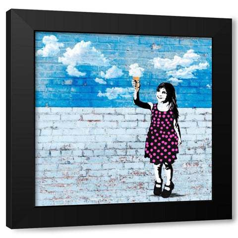 Sky Cream Black Modern Wood Framed Art Print with Double Matting by Masterfunk Collective