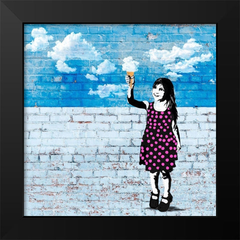 Sky Cream Black Modern Wood Framed Art Print by Masterfunk Collective