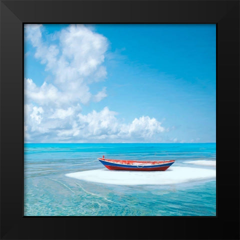 Barca sulla riva (detail) Black Modern Wood Framed Art Print by Marzi, Dario