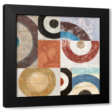 Waves II Black Modern Wood Framed Art Print with Double Matting by Nava, Sandro