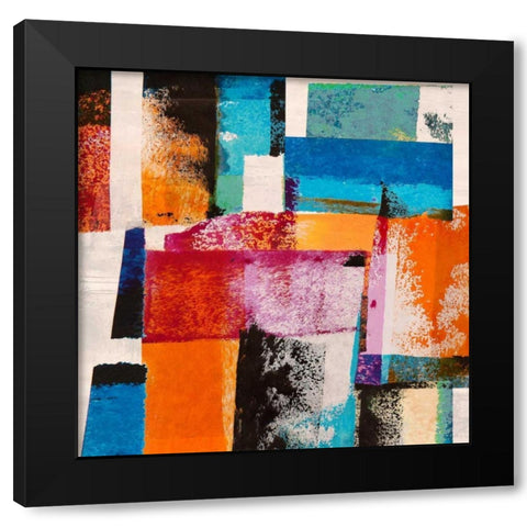 Colors in Space I Black Modern Wood Framed Art Print with Double Matting by Navarro, Manuel