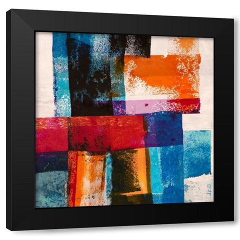 Colors in Space II Black Modern Wood Framed Art Print by Navarro, Manuel