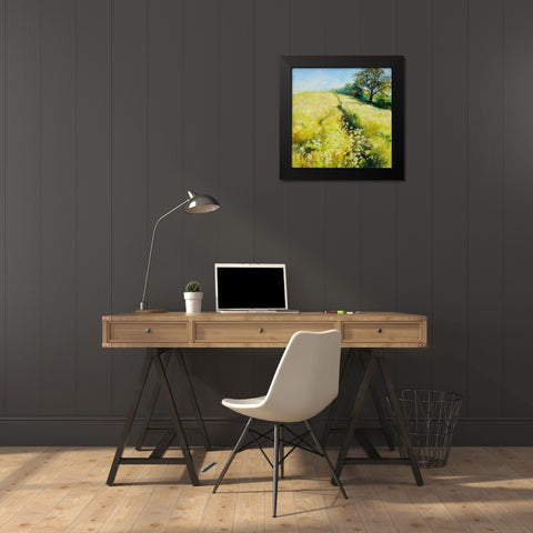 Fields of Gold Black Modern Wood Framed Art Print by Whatmore, Nel