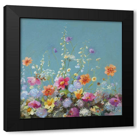Treasures from my Garden Teal Black Modern Wood Framed Art Print by Whatmore, Nel