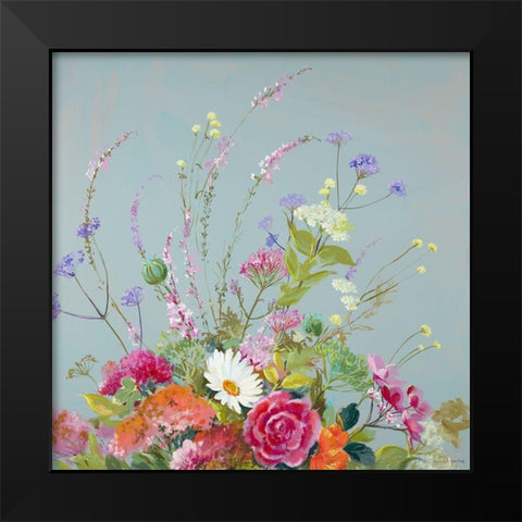 Marguerite and Verbena Black Modern Wood Framed Art Print by Whatmore, Nel