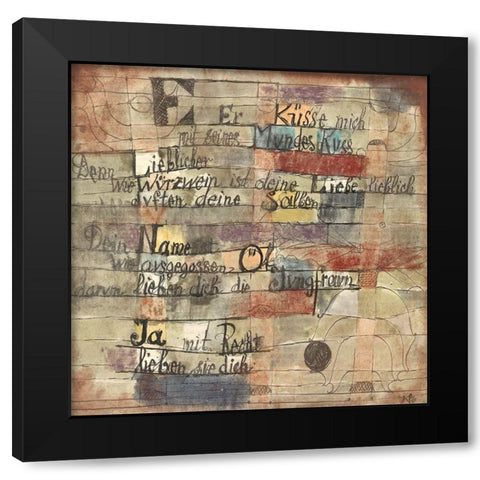 Version II (From the Song of Songs) Black Modern Wood Framed Art Print by Paul, Klee