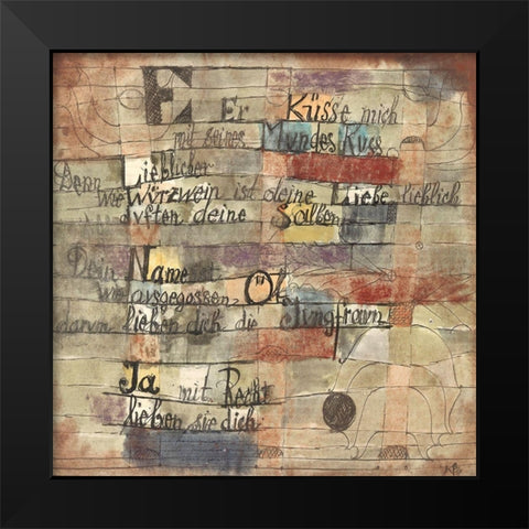 Version II (From the Song of Songs) Black Modern Wood Framed Art Print by Paul, Klee