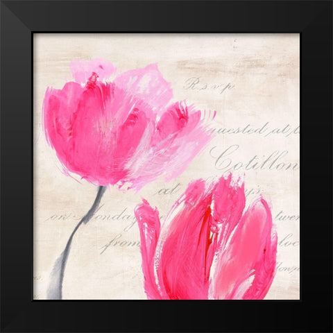 Classic Tulips II Black Modern Wood Framed Art Print by Muriel, Phelipau